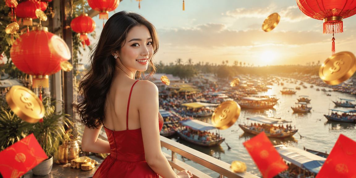 Người xem thể thao cá cược trực tuyến trong lễ hội đèn lồng tại Mekong